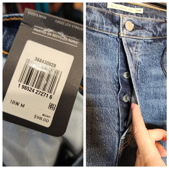 NWT Levi's Ribcage Straight Ankle Jeans Buttom Fly Women's Plus Size 18W. - Picture 4 of 16